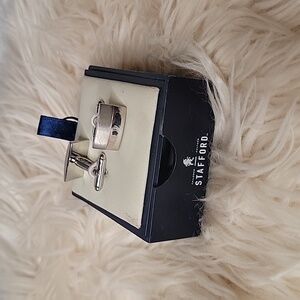 Silver and gold mens cuff links